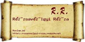Rózsavölgyi Róza névjegykártya